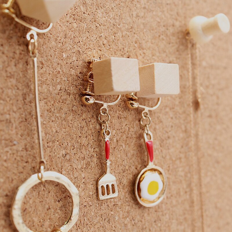 60pcs Square Wood Decorative Push Pins, Wood Head and Steel Needle Point Thumb Tacks for Photos, Maps and Cork Boards