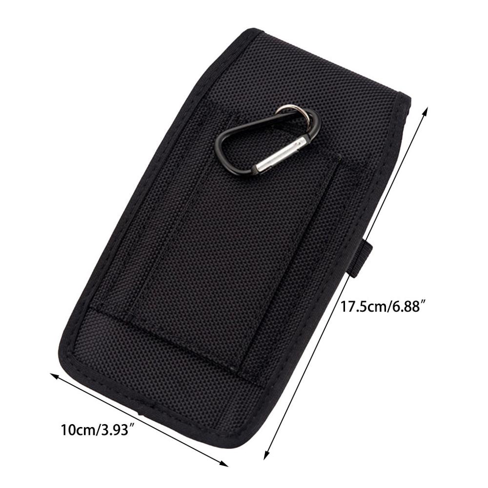 Casual Nylon Mobiele Telefoon Taille Tas Haak Loop Holster Gsm Pouch Cover Voor Iphone Samsung Xiaomi Huawei Accessoires: C