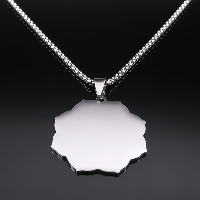 Sacred Geometry Metatron Cube Angel Seal Archangel Necklace for Women Men Stainless Steel Flower of Life Lotus Chain Jewelry