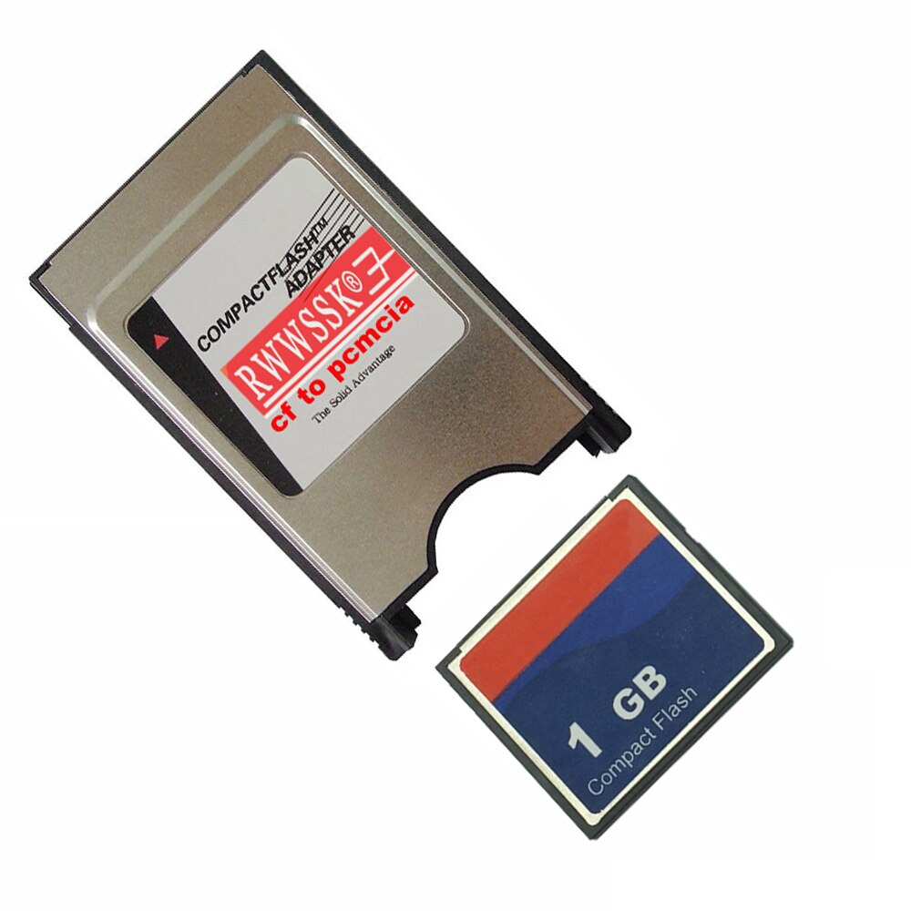 Flash compacto industrial 2 en 1, tarjeta CF de 64MB, 128MB, 256MB, 1GB, 2GB con adaptador de tarjeta PCMCIA de 68Pin para cnc: 1GB with PCMCIA