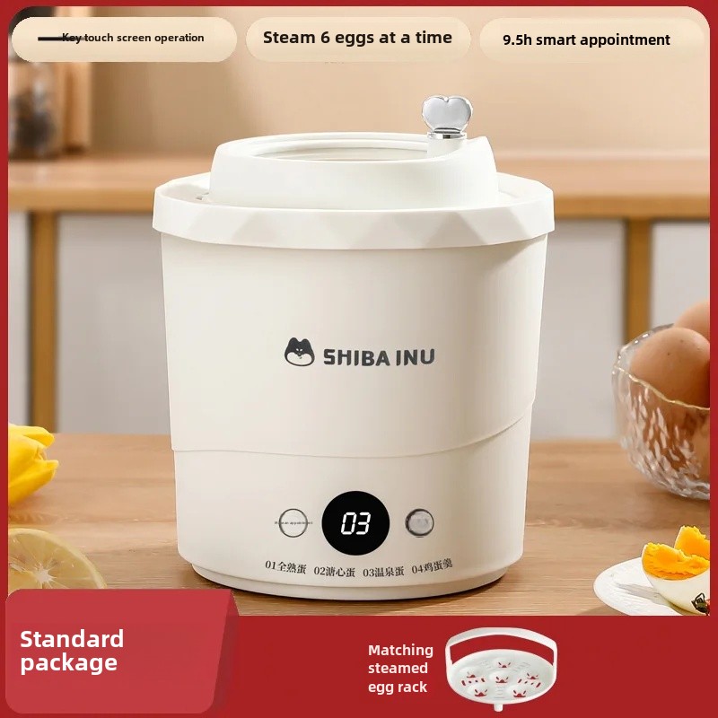 Multifunctional Egg Steamer Home Use Automatic Power Interruption Mini Egg Boiler Heart Leakage Egg Spa Egg Breakfast Machine: Red