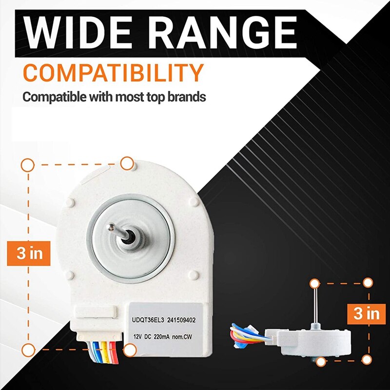 241509402 Evaporator Fan Motor Replacement Part Exact Fit for Frigidaire Electrolux Kenmore Frigidaire Refrigerators