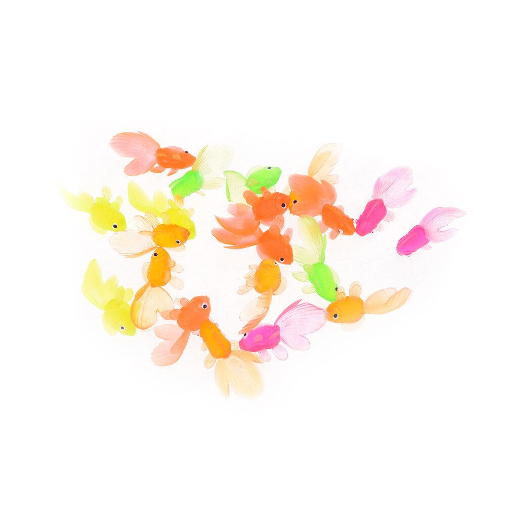 3/20 Teile/los Zufällige Farbe 4cm Weiche Gummi Gold Fisch Kleine Goldfisch freundlicher Spielzeug Kunststoff Simulation Kleine Goldfisch