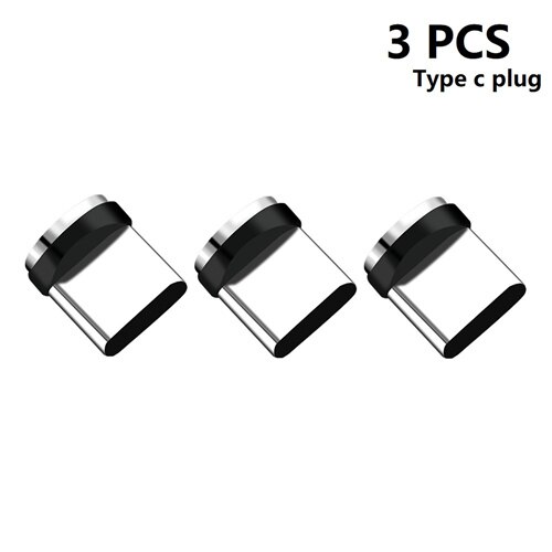 DODOUP Round Magnetic Cable plug Type C Micro USB Plugs Fast Charging Adapter Phone Microusb Type-C Magnet Charger Plug: 3pcs Type C