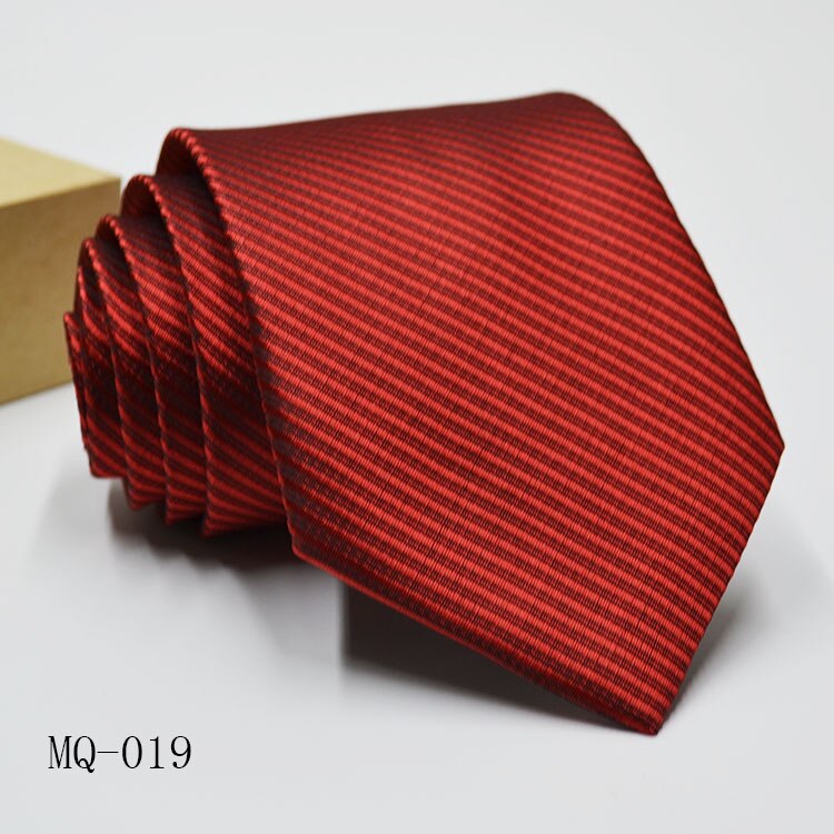 Acetate Dacron Tie Men's Business Suit Meeting Stripe Plaid Dot 8cm Jacquard Tie Daily Wear Tie Suit Accessments: Red