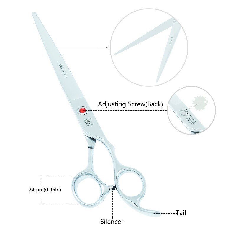 8.0 Inch Pets Grooming Scissors Japan 440C Straight Dogs Cutting Shears Curved Scissors Pets Hair Trimmer Animals Tijeras B0061A