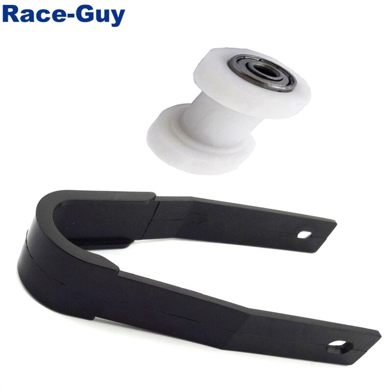 8mm &amp;10mm Chain Roller Pulley Tensioner + Black Chain Slider Rear Swingarm Guard For Dirt Motor Trail Bike Motorcycle Motocross