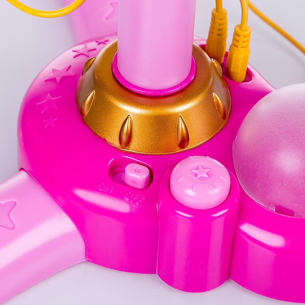 Børn mini stand type mikrofon karaoke maskine karaoke musik instrument legetøj til drenge piger - pink/blå 797258