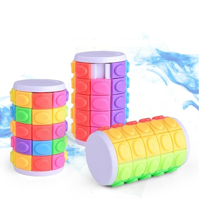 Farverigt magisk tårn terning børnelegetøj 5 dimensionelt glidende 3d puslespil pædagogisk legetøj til børn sjovt voksen