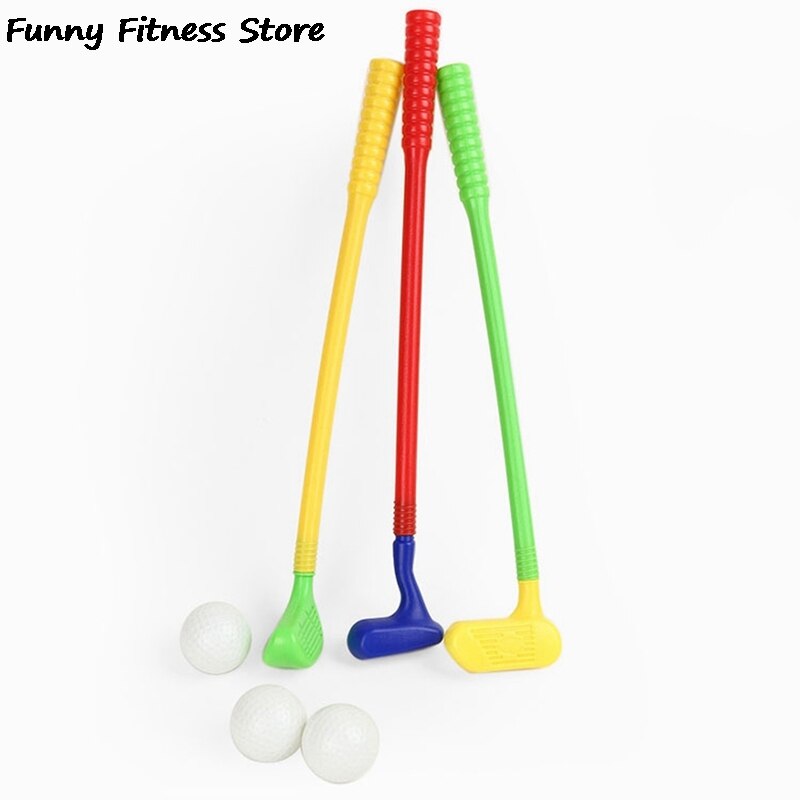 1Set Plastic Golf Speelgoed Voor Kinderen Grappige Sport Oefening Beginner Mini Putter Golf Club Kind Kids Bal Training Trainer set