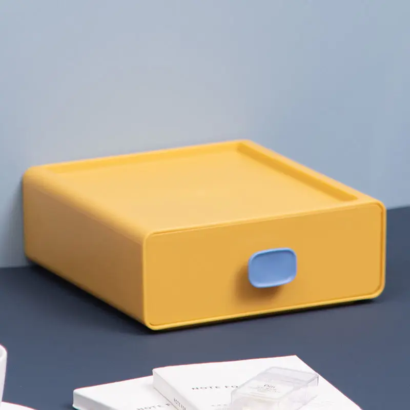 Schublade Kosmetik Parfüm Haar Zubehör Briefpapier Schmuck machen-hoch Gestell Lagerung Haushalt Kunststoff Schreibtisch Gittergewebe Organizer Kasten: Gelb