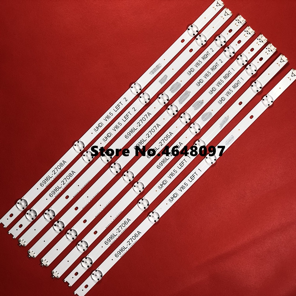 8 stk/sett ledet bakgrunnsbelysning til 49 tommers tv  lg 49 uh 603v 49 uh 620v lc490 dge 6916l-2705a 6916l-2706a 6916l-2707a 6916l-2708a