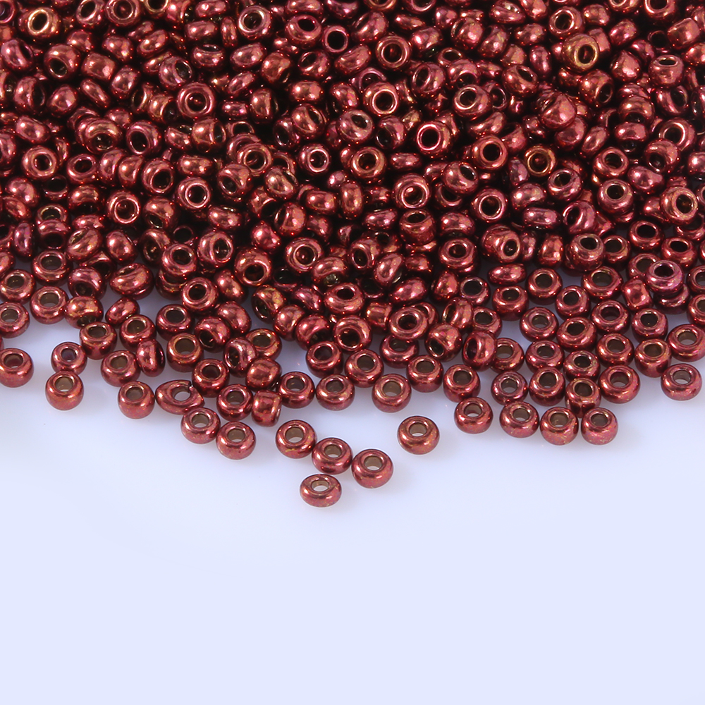 Cuentas de vidrio metálicas de 2mm, 11/0, espaciador redondo checo brillante, cuentas de semilla de corneta de cristal para fabricación de joyas, collar, pulsera, accesorios Diy: Plata