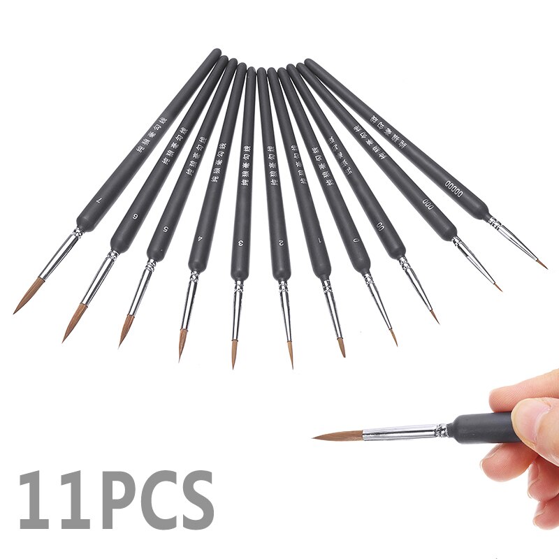 6 Stuks Detail Verf Penseel Set Kunstenaar Miniatuur Verf Penselen Fijne Tip Professional C G 3