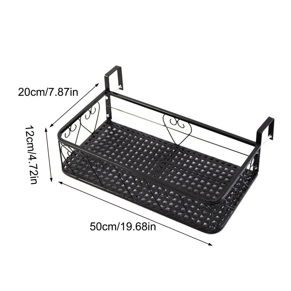 Balcony Hanging Iron Plant Succulent Stand Flower Pot Stand Rack Flowerpot Railing Shelf Flower Display Holder Home Decoration: M