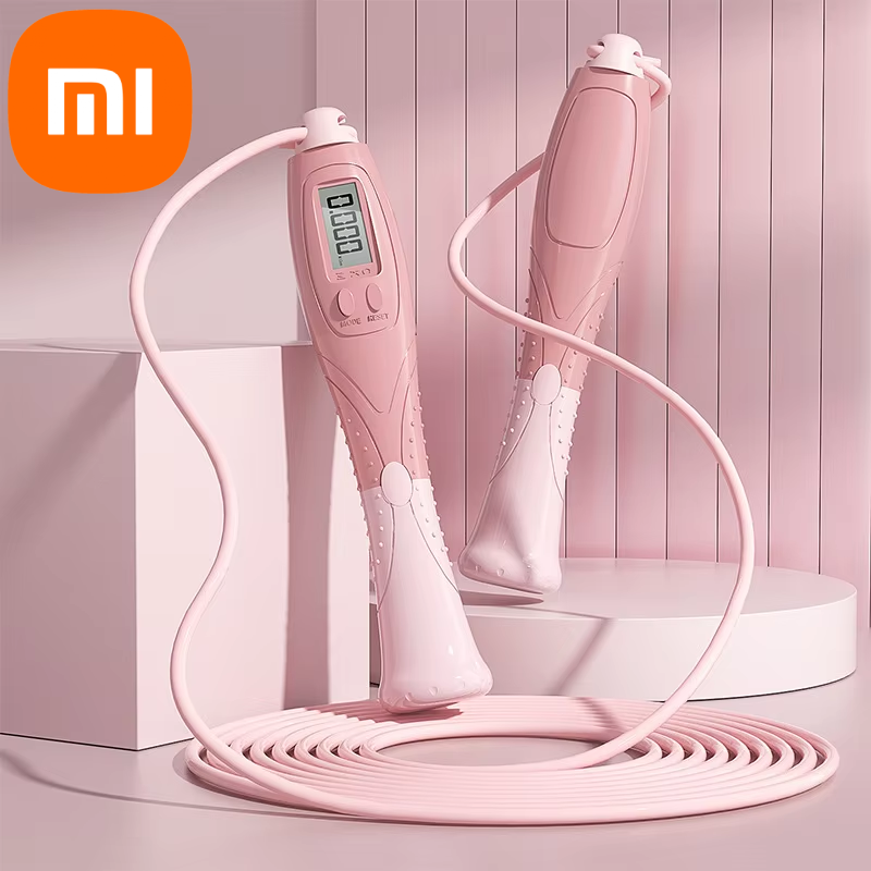 MIJIA Electronic Counting Jumping Rope 360 Rotation Fat Burning Fitness PVC Material Skipping Rope Indoor Sports Jumping Rope: Pink