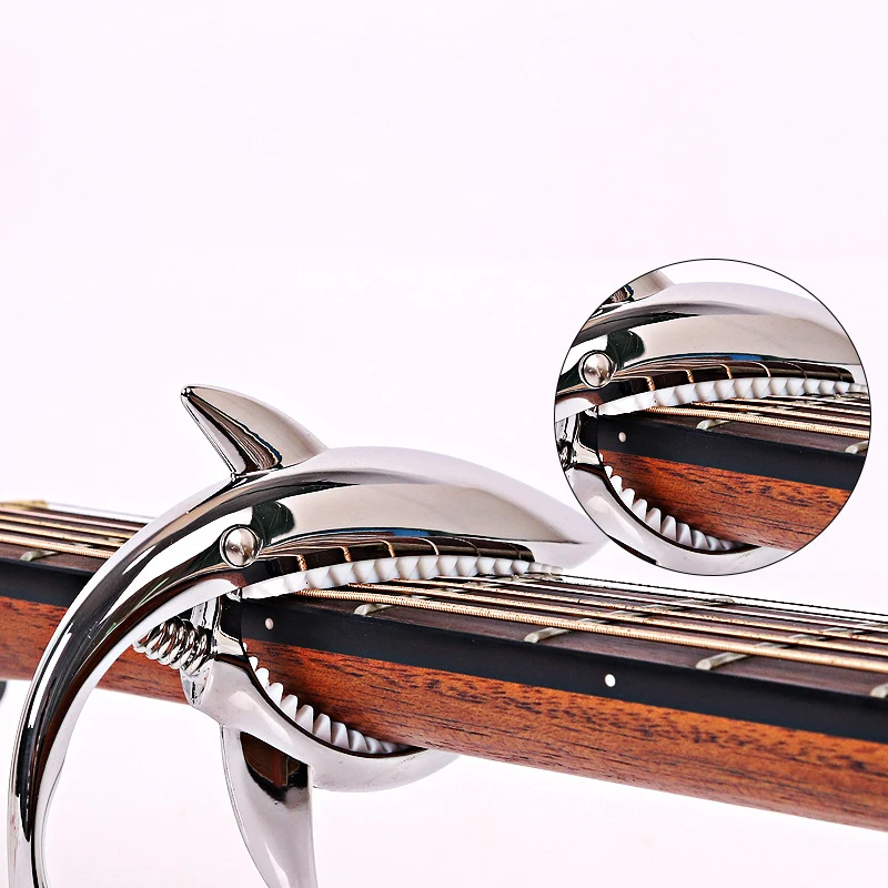 Capodastre de guitare requin en métal, alliage de Zinc de , Clip à changement rapide, pont de guitare basse, accessoires d'instruments à cordes