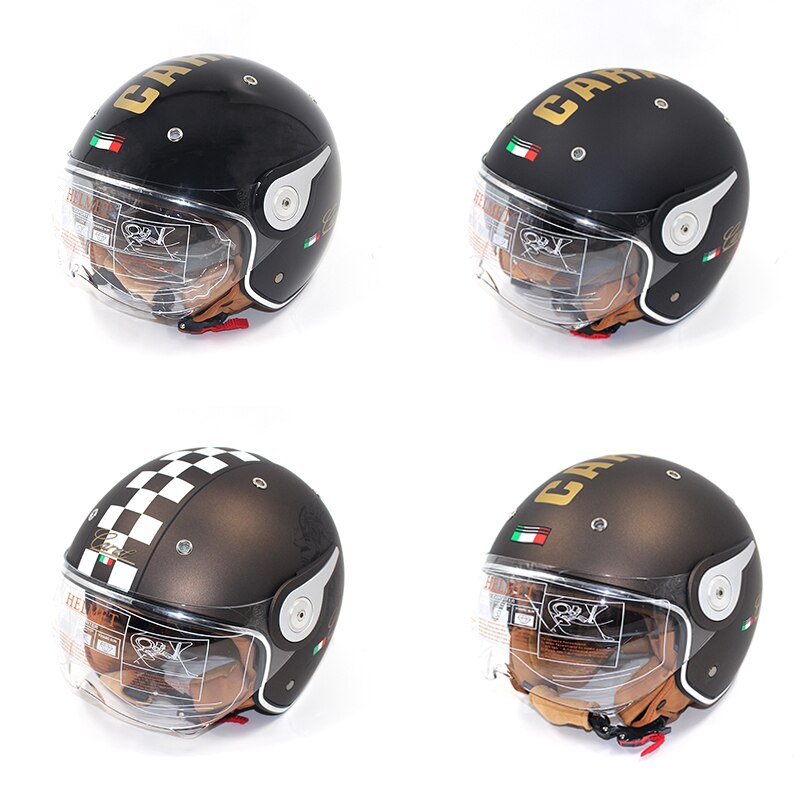 Ibk Motorhelmen Elektrische Fiets Scooter Casco Casque Unisex 3/4 Gezicht Anti-Uv Open Gezicht Dual Lens Vier Seizoen Helm