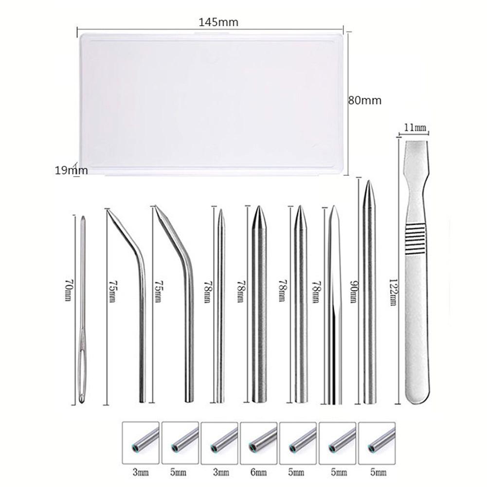 Stainless Steel Paracord Needle Paracord rope Stitching Set FID Lacing Stitching Needles Smoothing Tool for DIY Bracelets: white