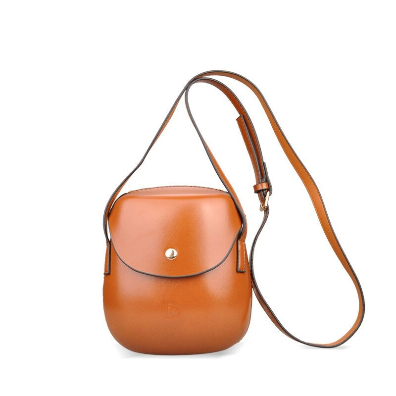 Wallike Moda Mini Forma da Concha Cluth Saco Crossbody Coreano Japão Estilo Lady Messenger Bag PU Couro Bolsas de Ombro Bolsa Diária: brown