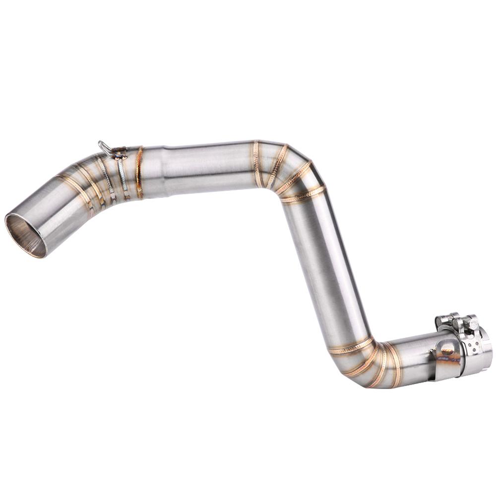 Motorcycle Full Exhaust System Vent Middle Pipe Link Connect with 51mm muffler pipe Fit for KTM Duke 390