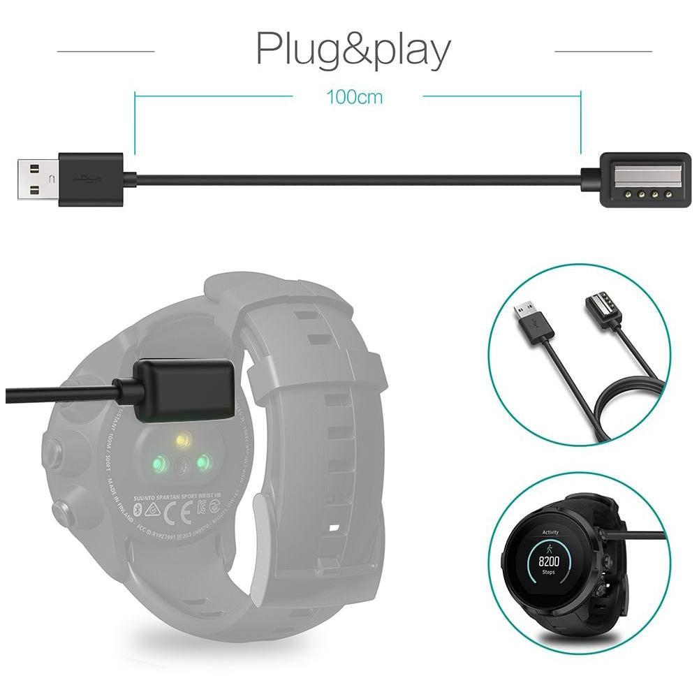 Usb-kabel snabbladdning usb-laddare laddningskabel för suunto 9 baro suunto 9 smartwatch  d5 spartan sport wrist hr ultra ambit 4