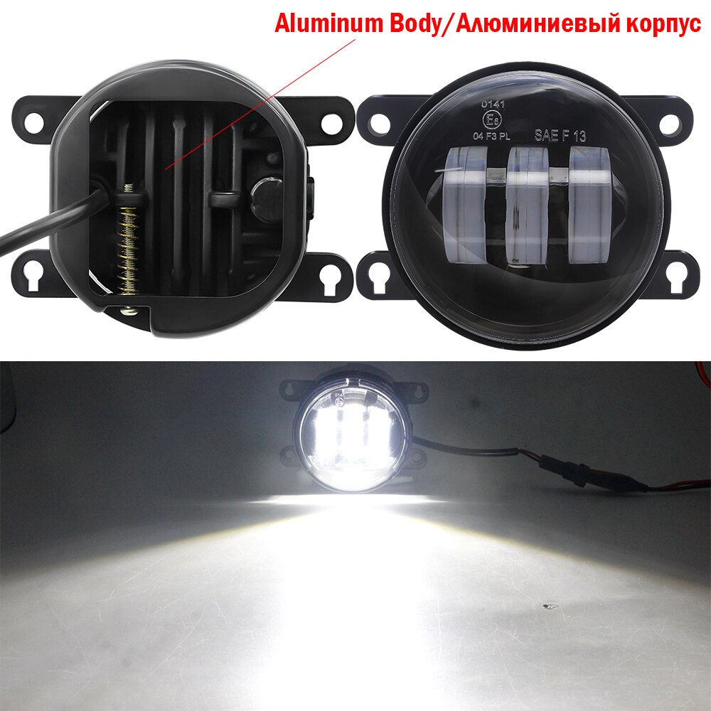 2 Pieces Car LED Fog Light 30W 6000LM Front Bumper Fog Lamp DRL For Suzuki Swift Jimny Grand Vitara Splash Ignis SX4 Alto XL7: White
