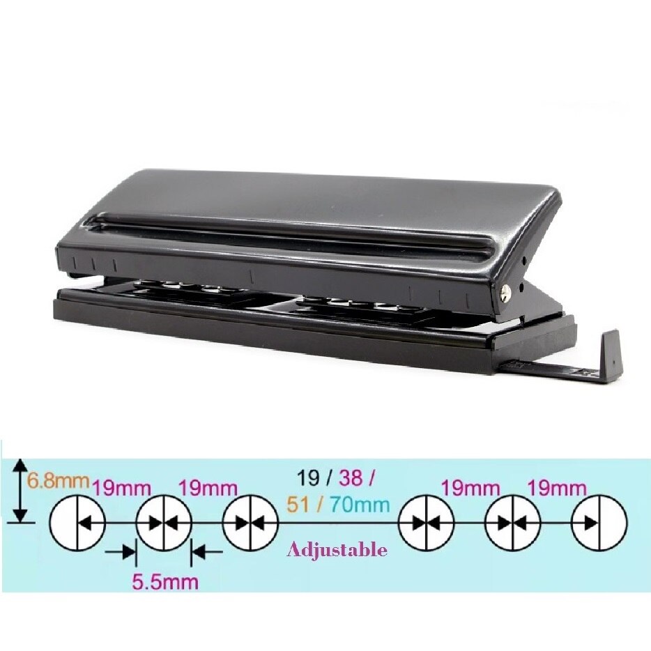 Adjustable 6-Hole Punch 6 Holes Punch Loose-leaf Handmade Adjustable DIY Punch Perfurador de Papel Perforadora Locher No.9170