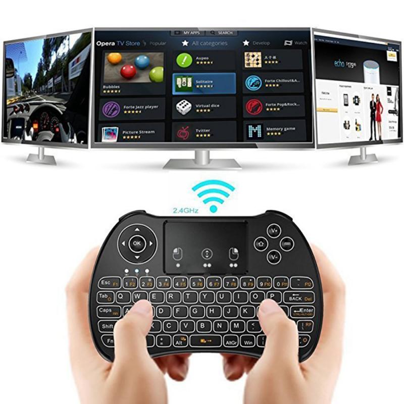 H9 Kleur Backlight 2.4Ghz Wireless Keyboard Air Mouse Draadloze Mini Handheld Afstandsbediening Toetsenbord Air Mouse