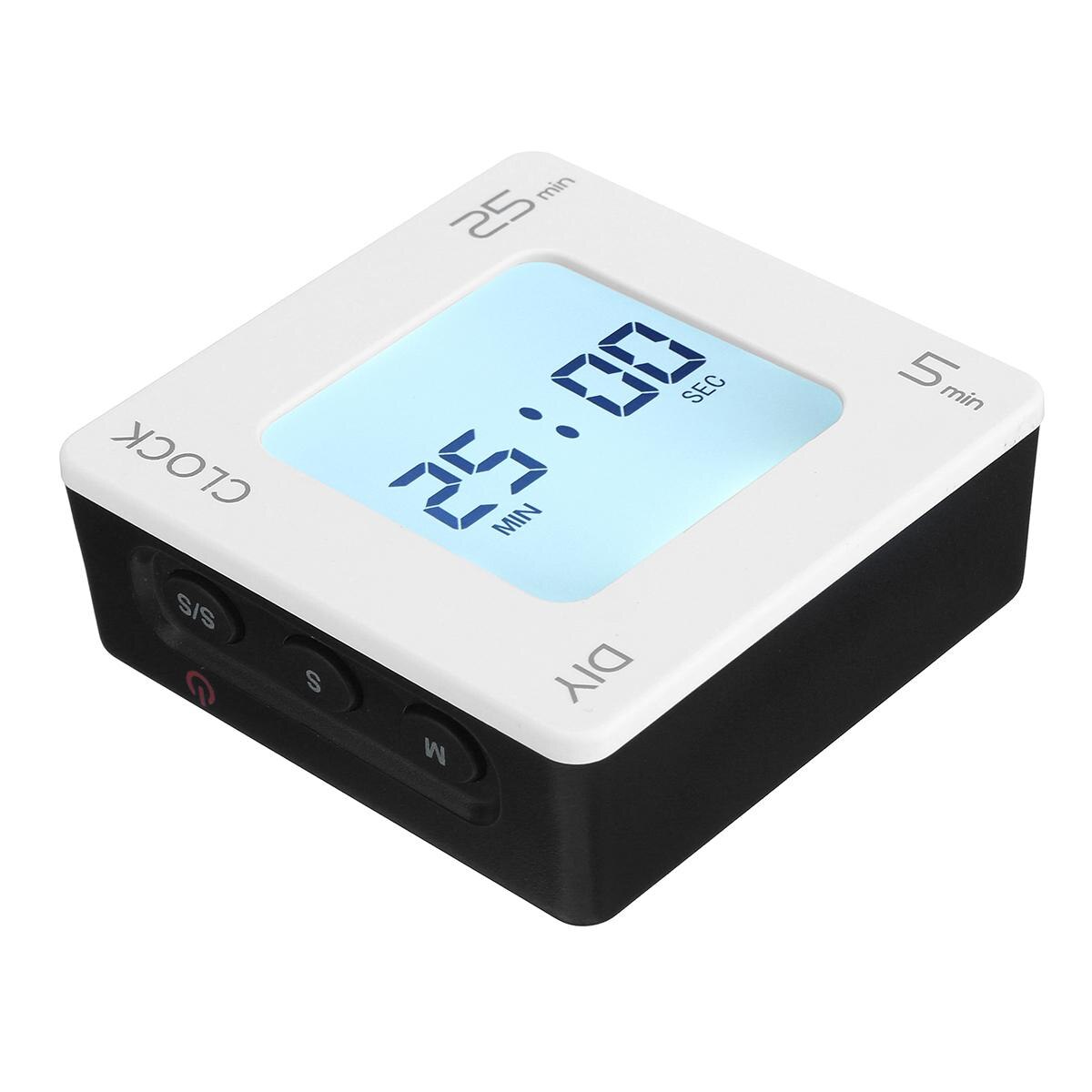 7 Color Digital LCD Alarm Clock Flip Vibration Reminder Timer Snooze Countdown Quartet Alarm Clock DIY Time Management: Tpye C