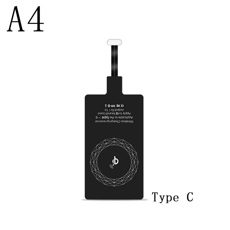 Qi Wireless Charger Receiver Charging Adapter Receiver Pad Coil For Lightning Dock Andriod Micro USB Type C: Type C