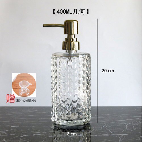 400ml Push-type Dispensing Bottle Glass Hand Sanitizer Shampoo Shower Gel Bathroom Push Bottle Soap Lotion Bottle: c