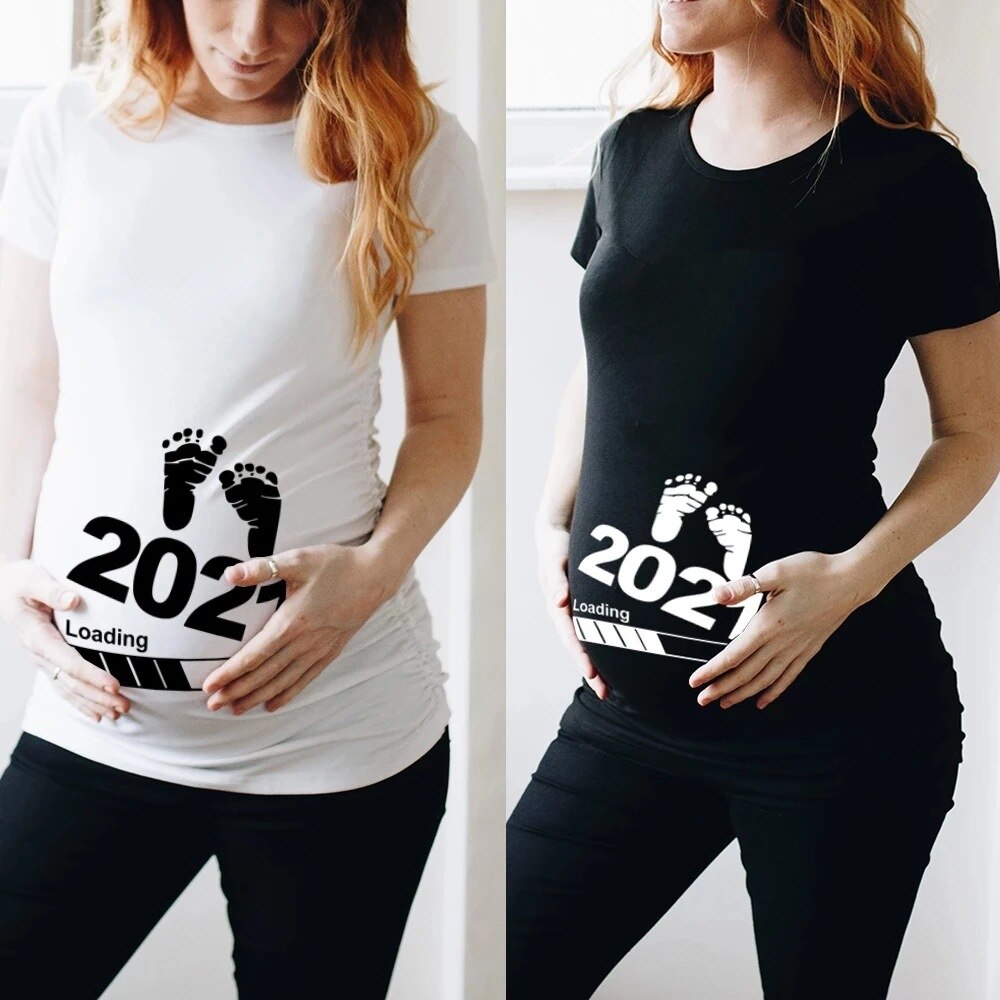 1 teile/los Frauen essen Gedruckt Schwangere T Shirt Mädchen Mutterschaft Kurzarm Schwangerschaft sommer top