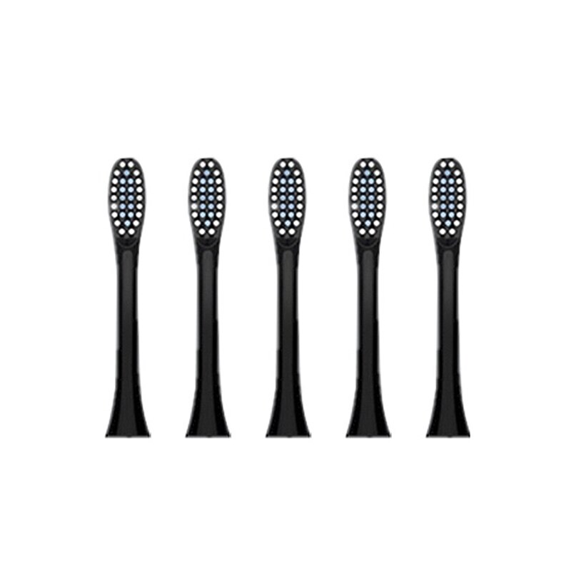 Powerful Ultrasonic Sonic Electric Toothbrush USB Rechargeable Toothbrush Adult Electronic Washable Whitening relax Teeth Brush: Black Only 5 Heads
