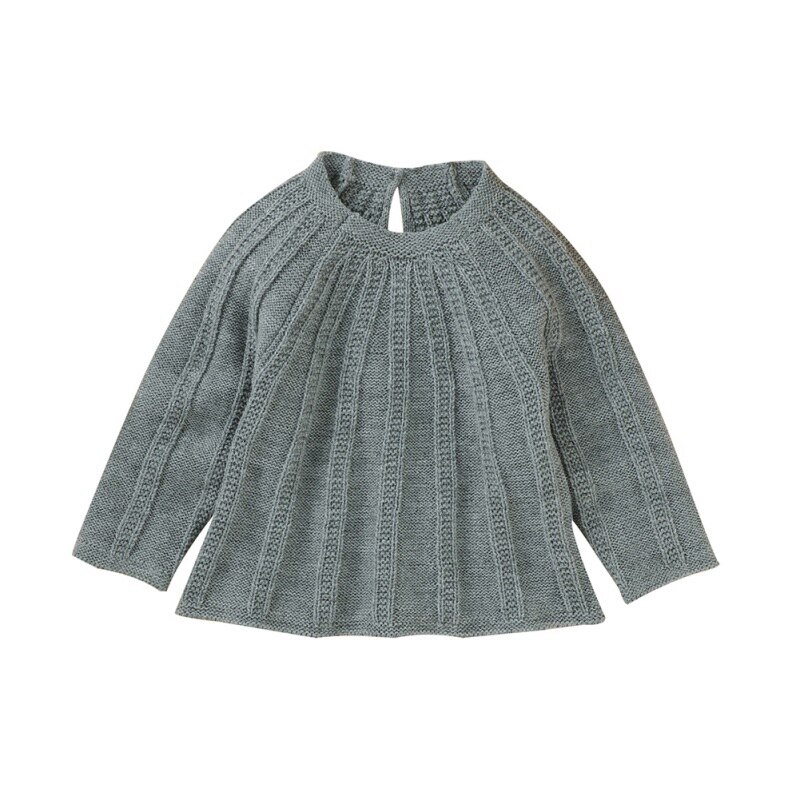 Baby Sweaters Pullovers Solid Knitted Kids Girls Boys Knitwear Tops Autumn Winter Newborn Bebes Clothes 0-2Y Long Sleeve: Dark Grey / 0-6M