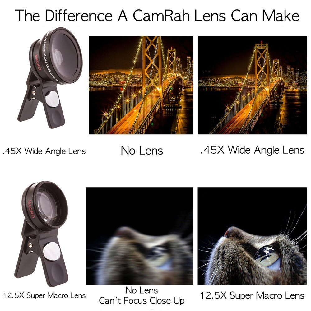 HD 37MM 0.45x Super Wide Angle Lens with 12.5x Super Macro Lens for iPhone 7 11 pro max Plus 8 X Samsung S6 S8 Note 4 Camera