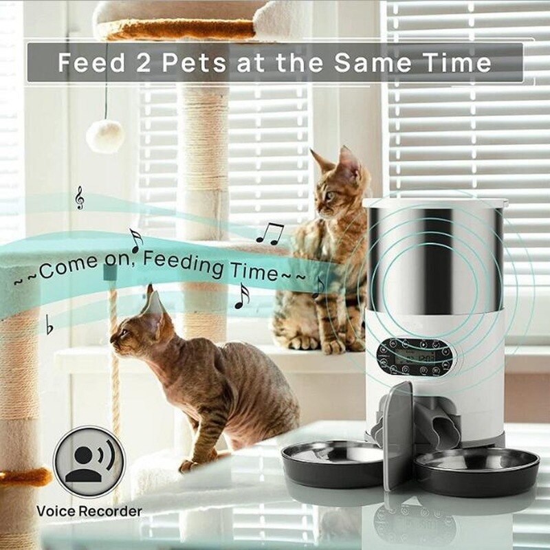 Smart App Pet Feeder Kat En Hond Voedsel Dispenser Rvs Kom Medium-Sized Katten En Honden Met Opname timing Voeden