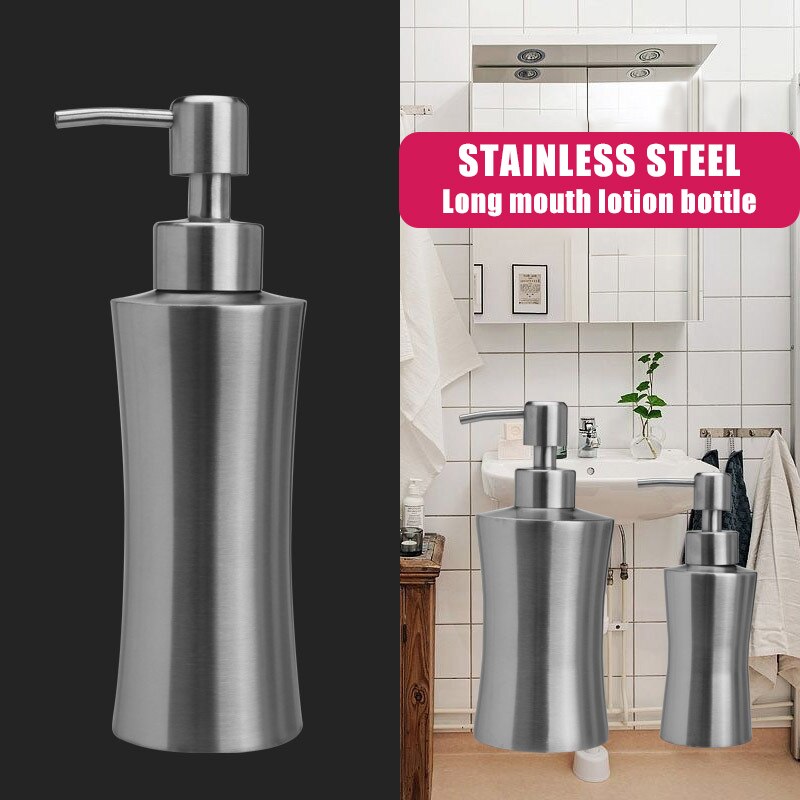 304 Stainless Steel Liquid Soap Dispenser Bottle Bathroom Shower Pumper Lotion Soap Dispenser QJS Shop