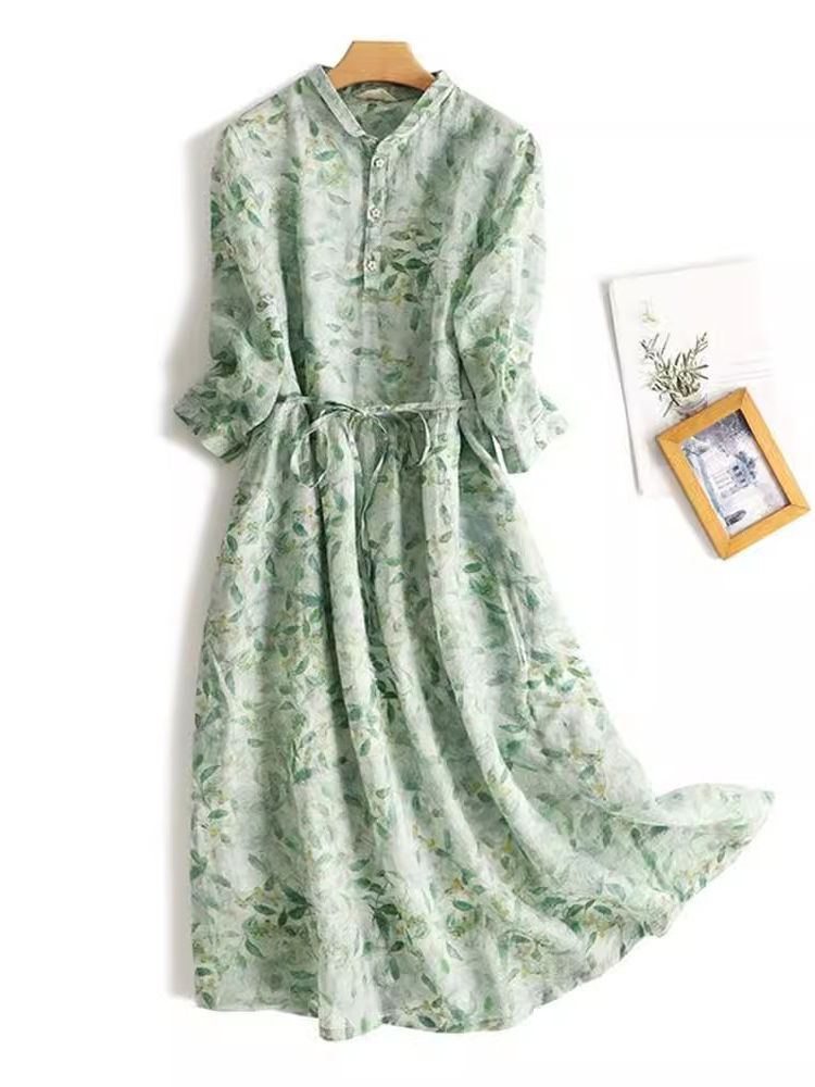 Ladies Sundress Summer Floral Print Maxi Party Dress Casual Loose Beach Dresses for Women Vestido Feminino