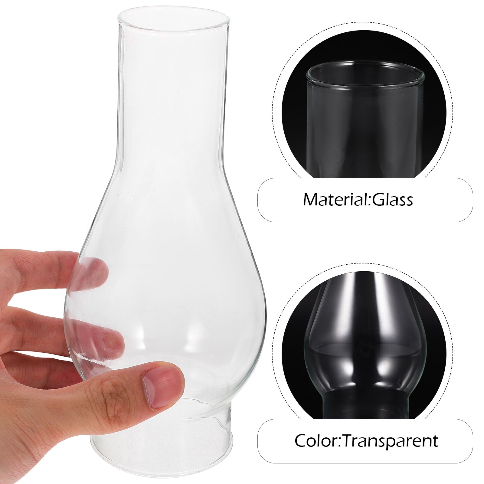 Clear Oil Lamp Shade Kerosene Lampshade Globes Replacement Glass Vintage Transparent