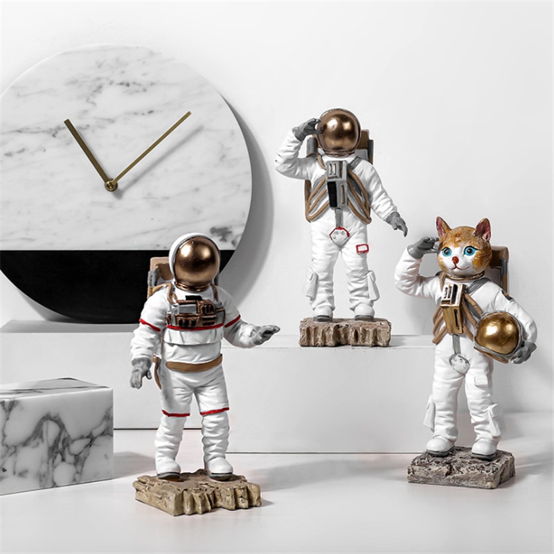 Nordic Hars Astronaut Decor Miniaturen Model Home Office Karakter Beeldjes Kosmonaut Hero Sculptuur Figuur Standbeeld Ambachten