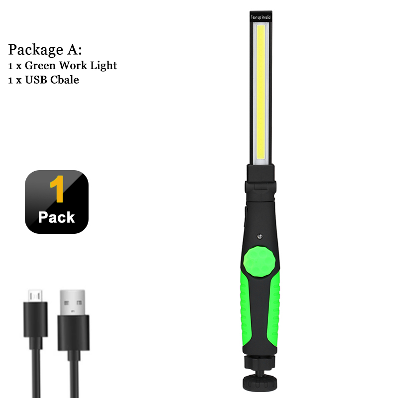Lampes de travail LED COB, lampe de poche pliante avec Base magnétique, bande Rechargeable, lumière d'inspection lumineuse pour la réparation automobile: Bleu