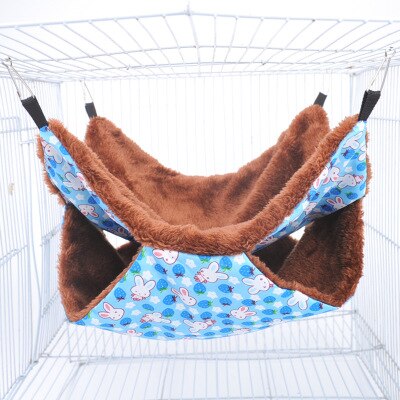 Set Double Thick Plush Warm Bed Rat Hammock for Hamster House Hanging Nest Sleeping Bag Hanging Tree Beds Hamster Cages: E / 20 x 20cm