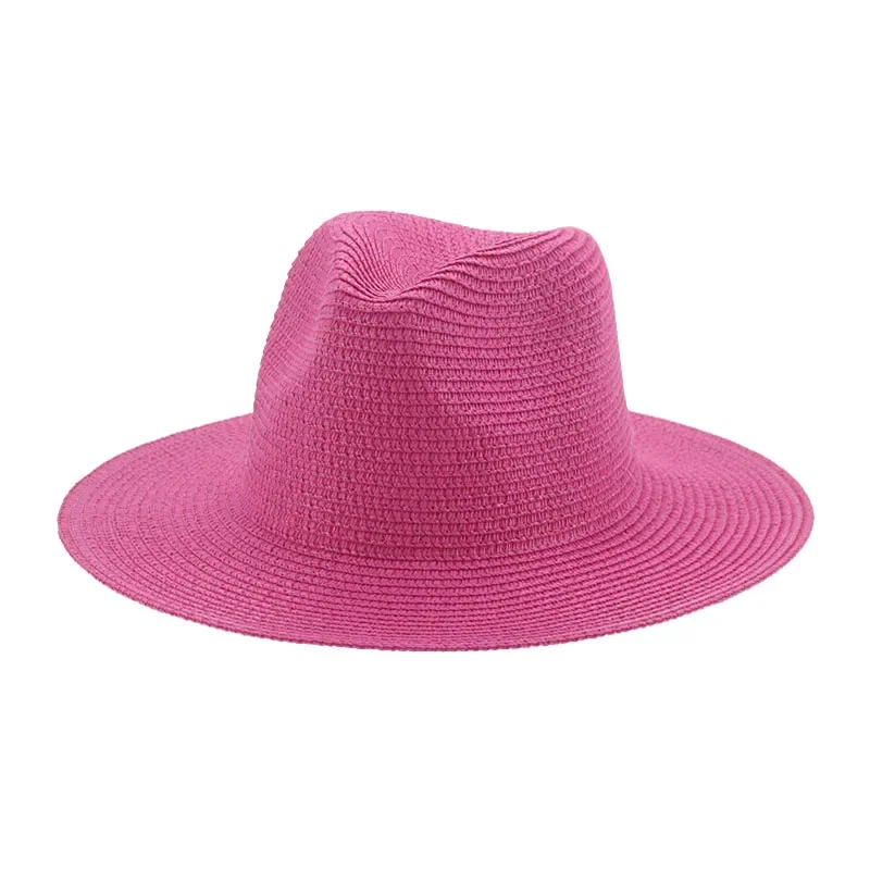 Vrouwen Hoeden Grote Rand 11Cm Mannen Vrouwen Kaki Wit Zwart Stro Hoeden Zon Strand Vrouwen Zomer Emmer Hoeden sombrero De Mujer: Blauw