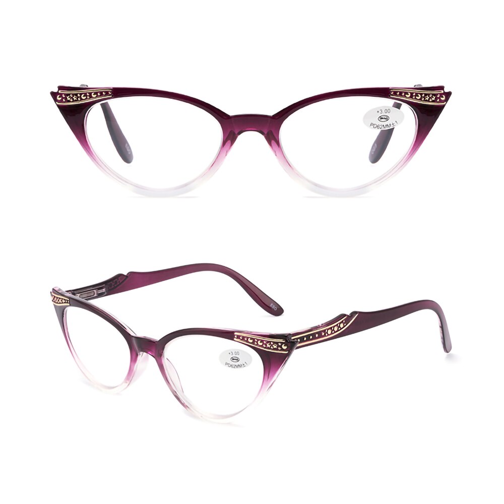 Ladies Reading Glasses Cat Eye Frame Elegance Women Presbyopic Eyeglasses +1.0 1.5 2.0 2.5 3.0 3.5 for Female Readers