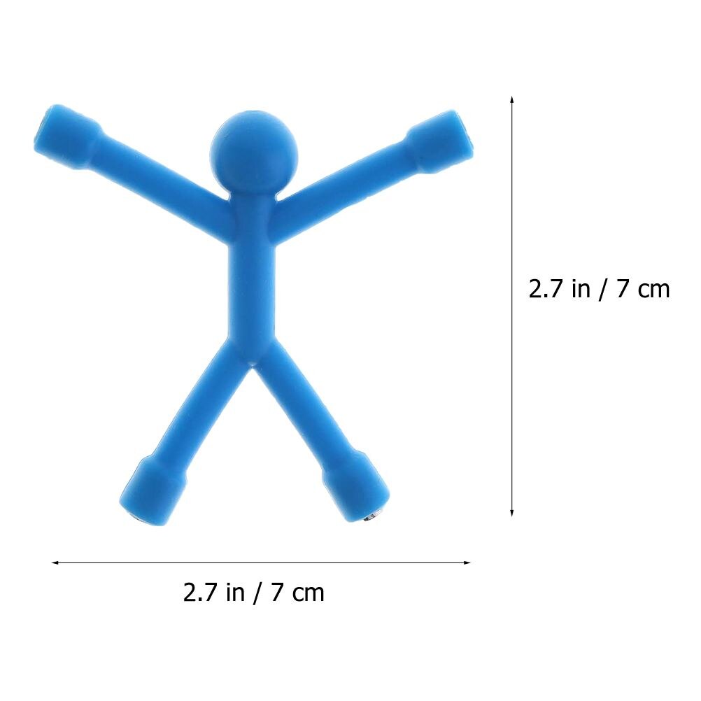 5Pcs Little Man Shape Wall Hooks Magnetic Key Hanger Random Color