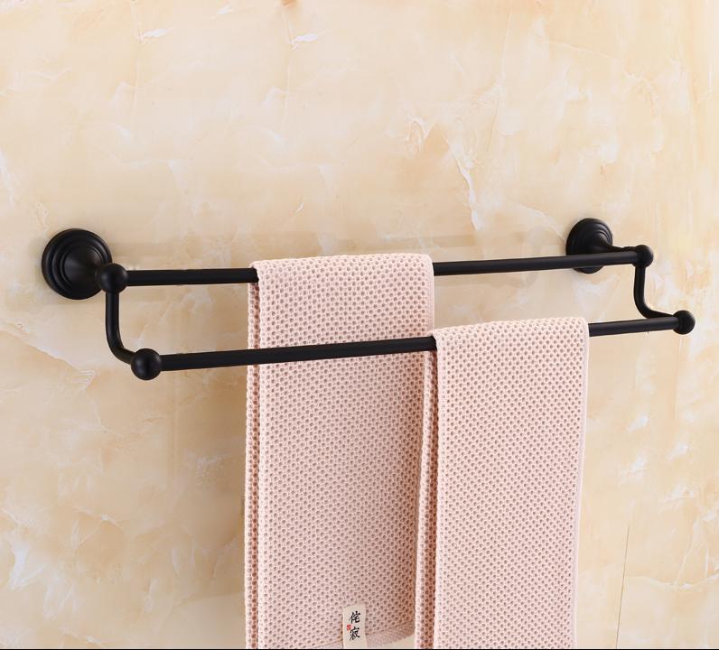 Europa Antieke Zwarte Olie Massief Messing Badkamer Hardware Set Badhanddoek Rack Badkamer Antieke Europese Plank Brons Hardware Set: BJBL