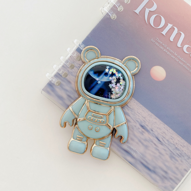 Faltbare Desktop Halterung Kawaii Cartoon Ständer Nette Flüssigkeit Treibsand Astronaut Ständer Halter Telefon Halter Schreibtisch Zubehör: Saphir
