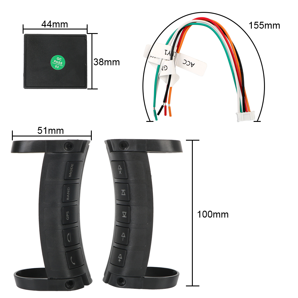 Interruptor de retroiluminación LED Bluetooth Universal 10 teclas Control inalámbrico botones de volante para Radio de coche DVD GPS reproductor de Android