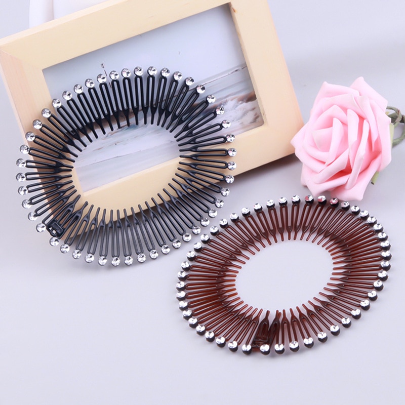 1 PCS Plastic Full Circle Stretch Diamond Flexible Comb Teeth Headband Hair Band Clip Face Wash Fixed Hair Accessories